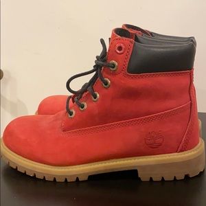 Red Timberlands Boots - Brand New